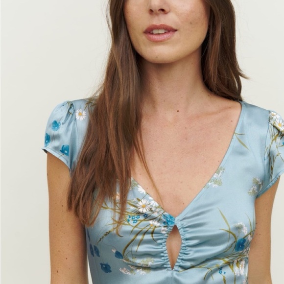 🩵NWOT Reformation Scottie Silk Dress🩵 - Picture 3 of 6